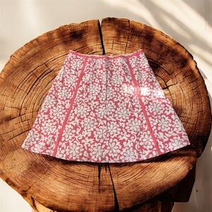 Boden Pink and White A-Line Skirt